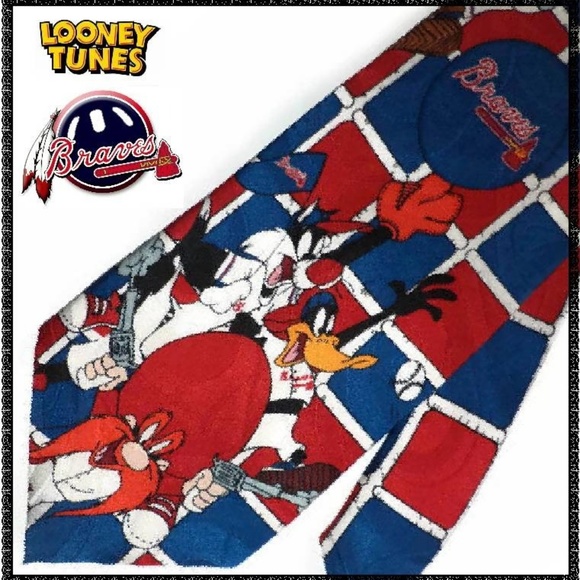 Toons Baseball Other - LOONEY TUNES Necktie ATLANTA BRAVES Baseball Tie